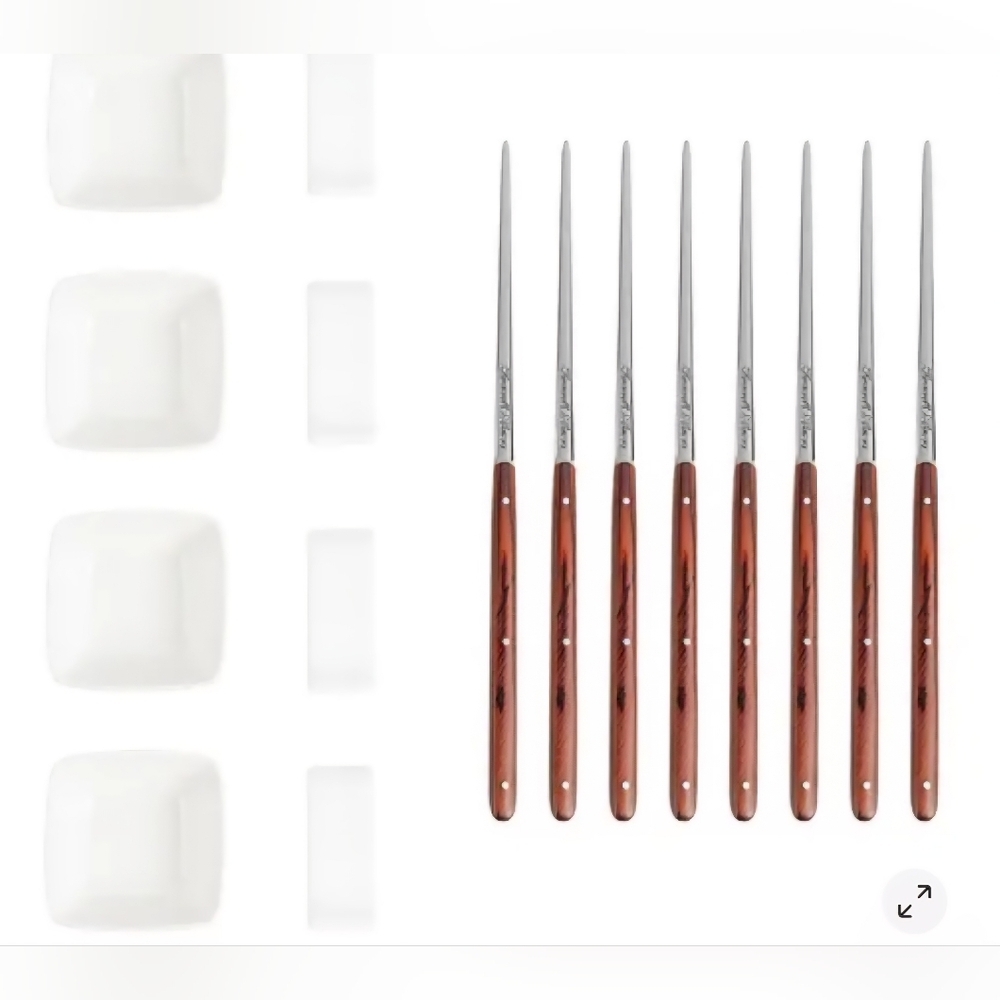 French Home Chopsticks, Ceramic Rests & Sauce Bowls, Set of 4, Brown, $89.95